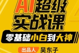 吴东子 AI超级实战课零基础小白到大神 2023年【画质一般只有视频】