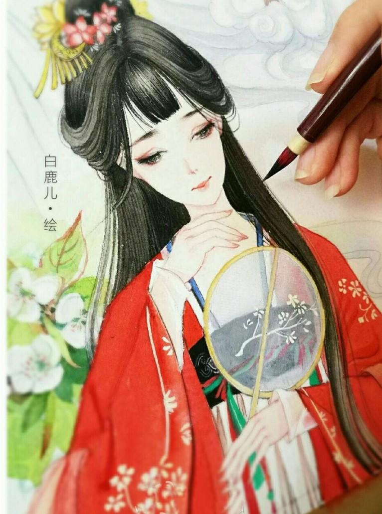 【白鹿儿】古风水彩插画课程 第6张