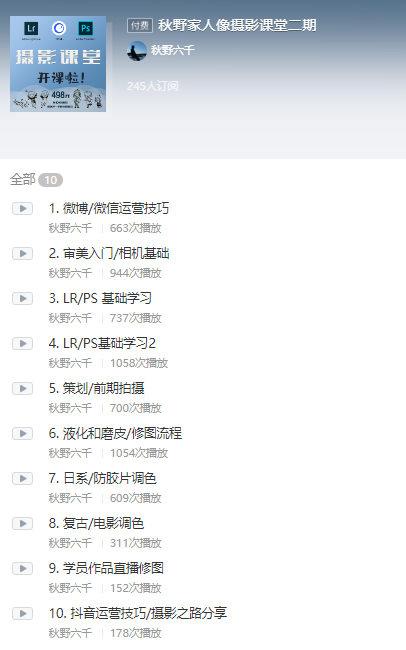 秋野六千 摄影课 第2期 第1张